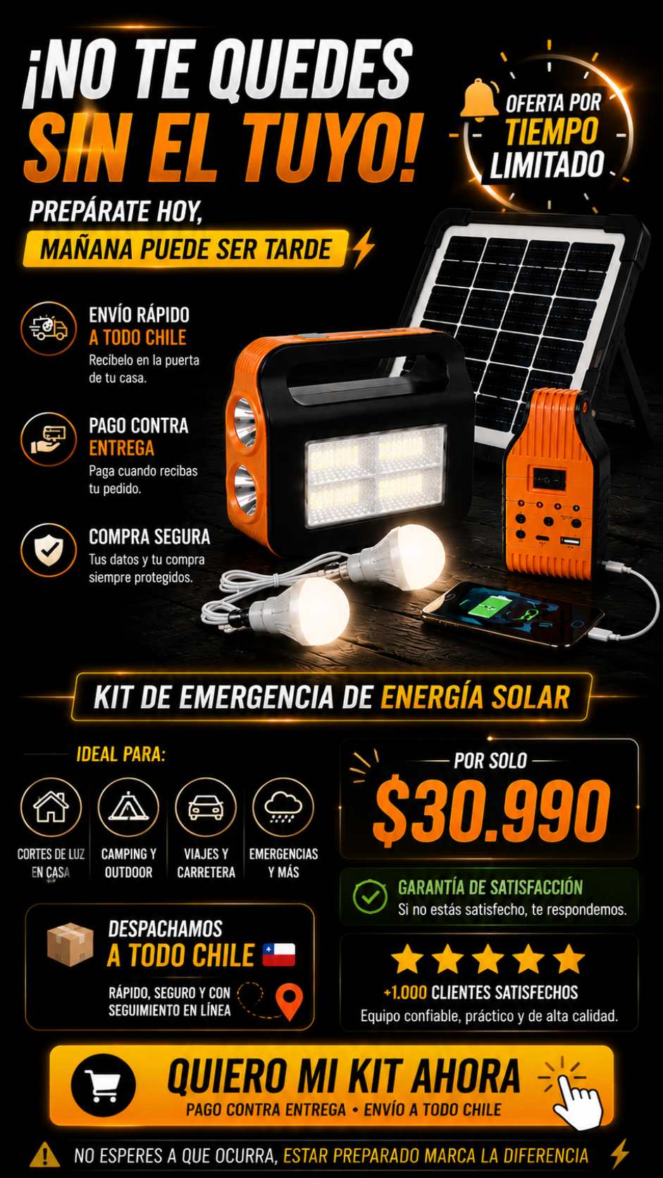 KIT DE EMERGENCIA DE ENERGIA SOLAR