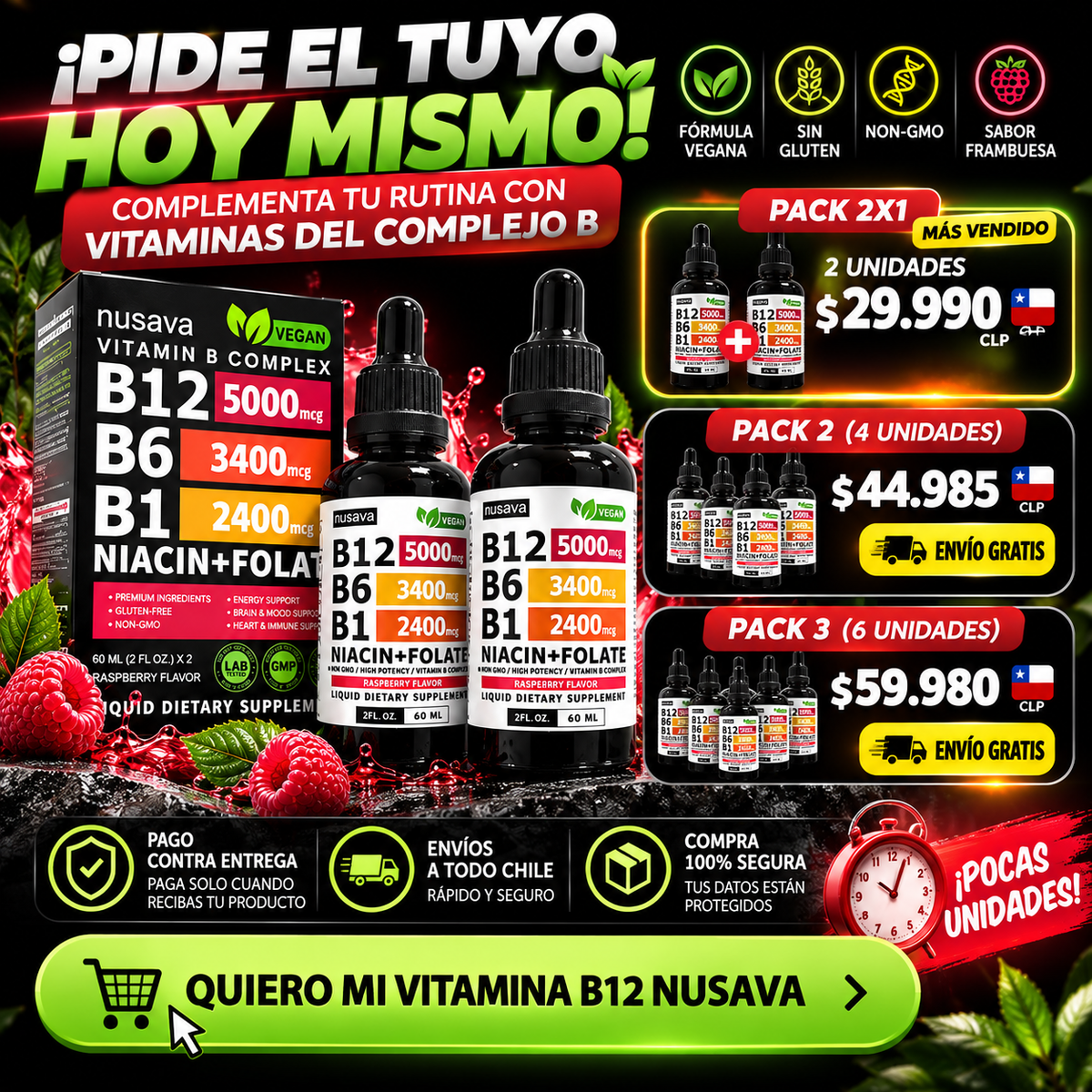 VITAMINA B12 NUSAVA COMBO X 2 UNIDADES