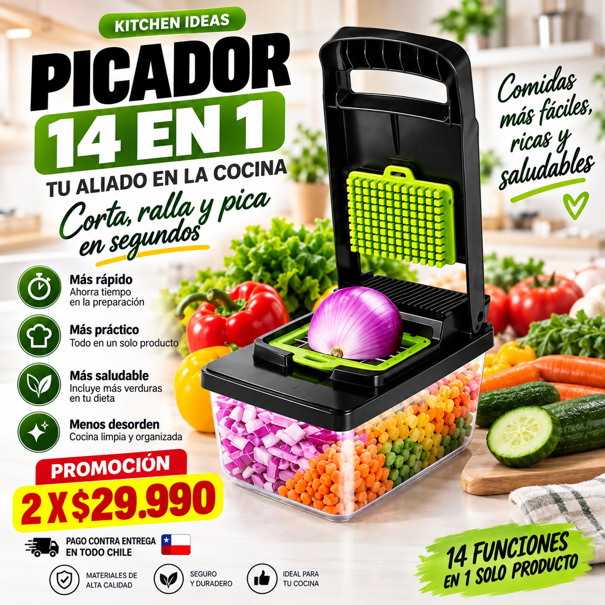 Picador Verdura 14 En 1