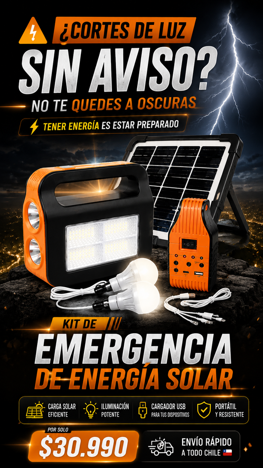 KIT DE EMERGENCIA DE ENERGIA SOLAR