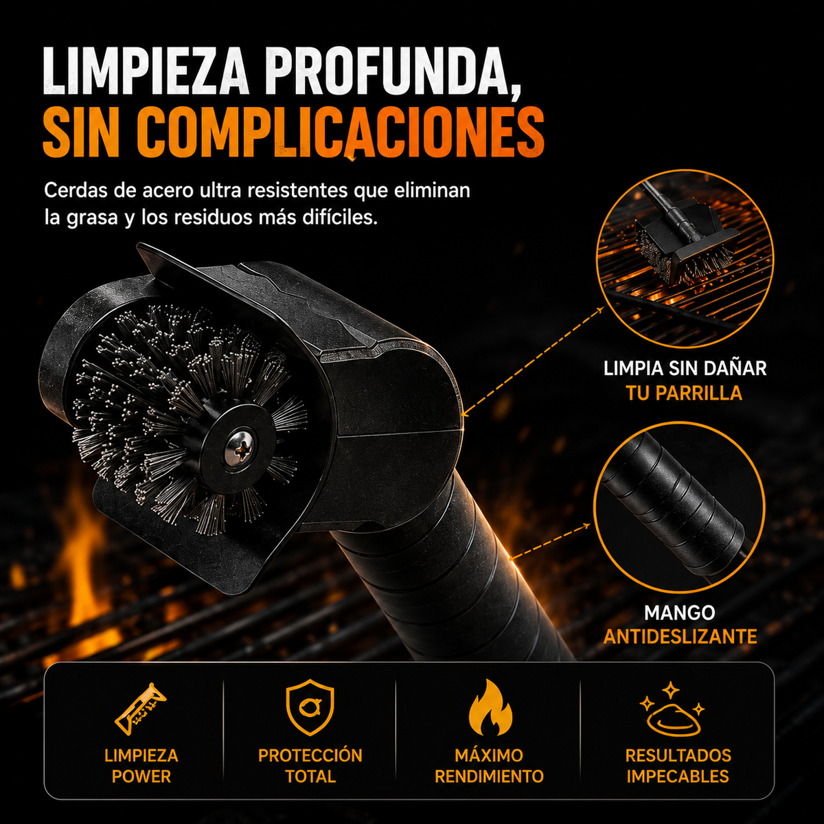 Kit Cepillo BBQ mas Par de Guantes