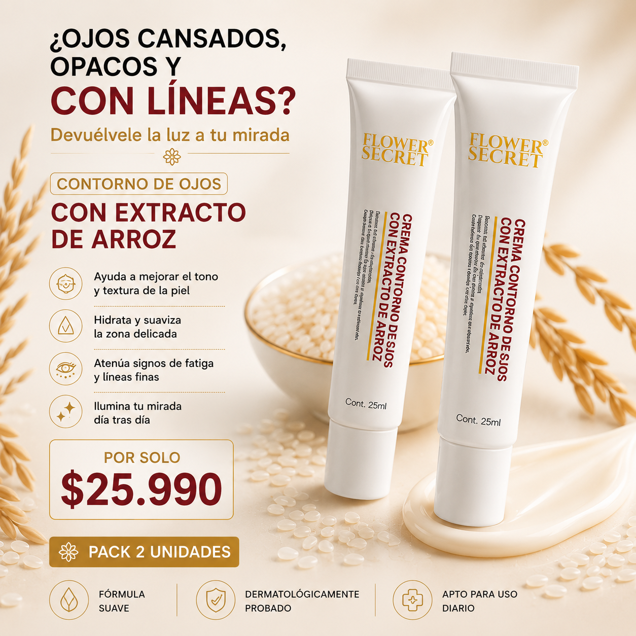 CONTORNO PARA OJOS DE ARROZ 2x1
