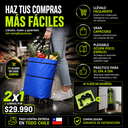 COMBO: BOLSO CON RUEDAS DE SUPER X2
