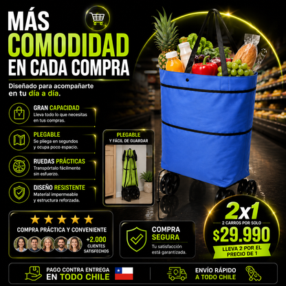 COMBO: BOLSO CON RUEDAS DE SUPER X2