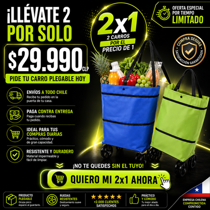 COMBO: BOLSO CON RUEDAS DE SUPER X2