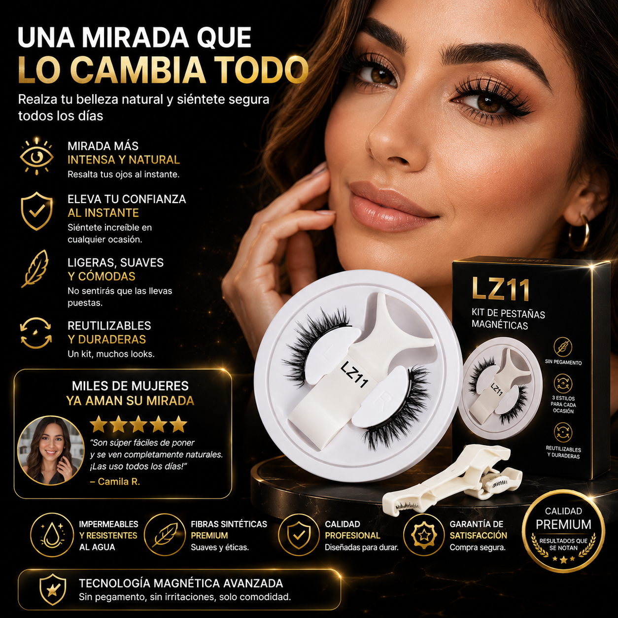 Kit De Pestañas Postizas Magnéticas LZ11