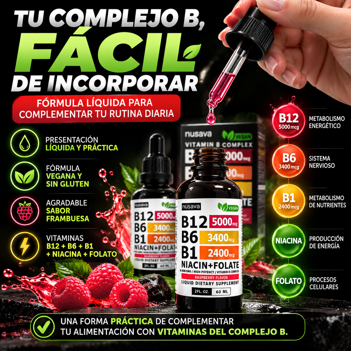 VITAMINA B12 NUSAVA COMBO X 2 UNIDADES