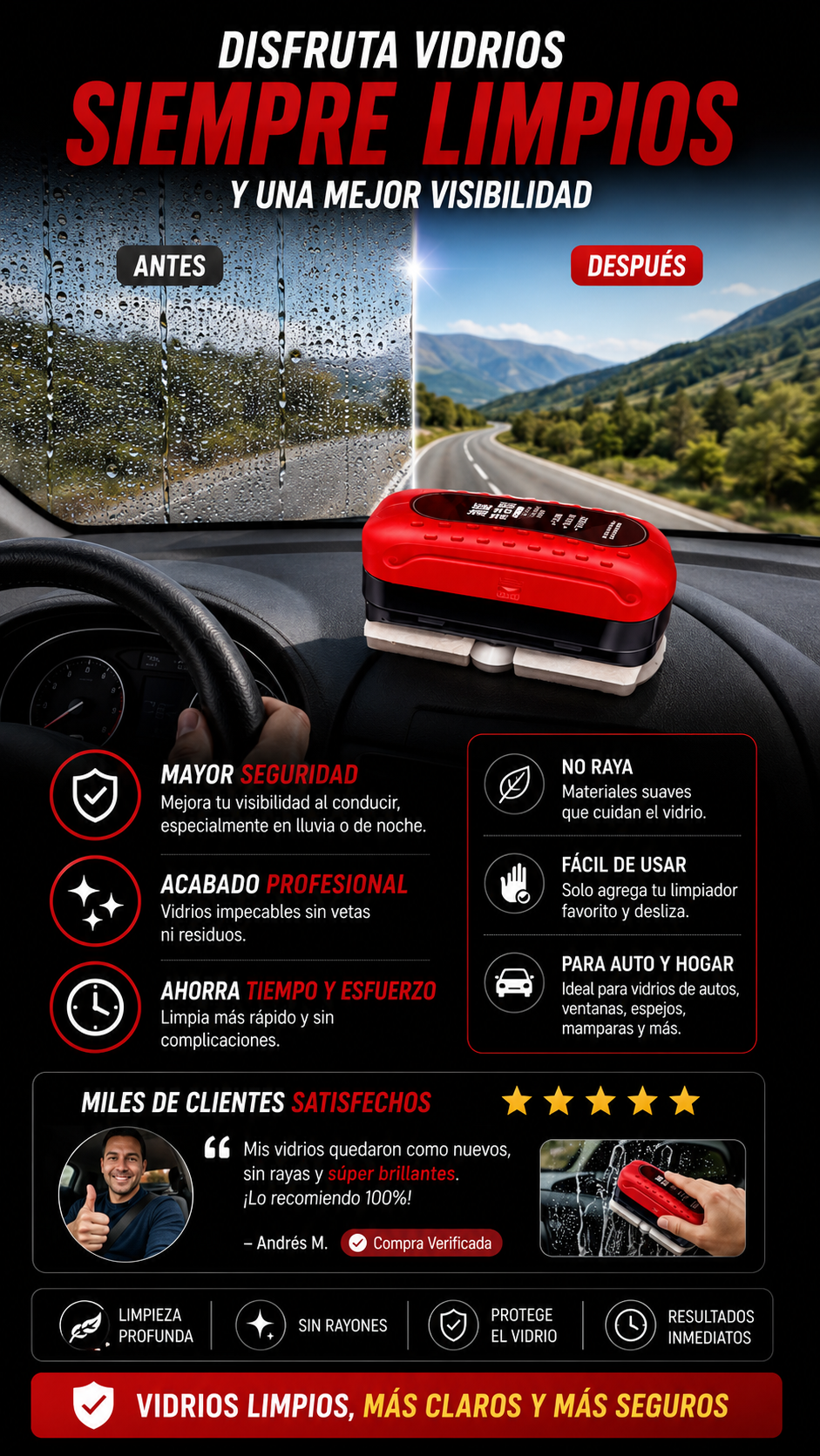 Cepillo De Limpieza Vidrio Empanado
