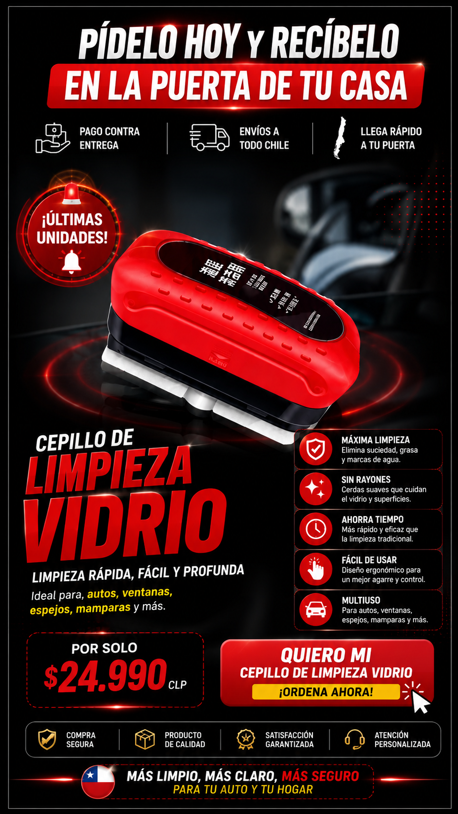 Cepillo De Limpieza Vidrio Empanado