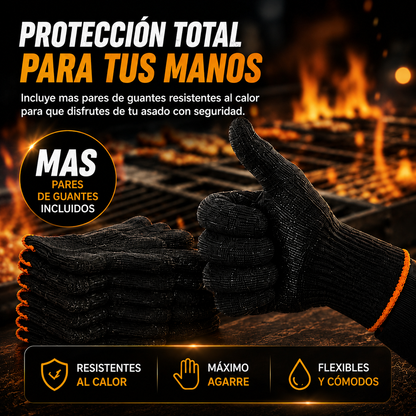 Kit Cepillo BBQ mas Par de Guantes