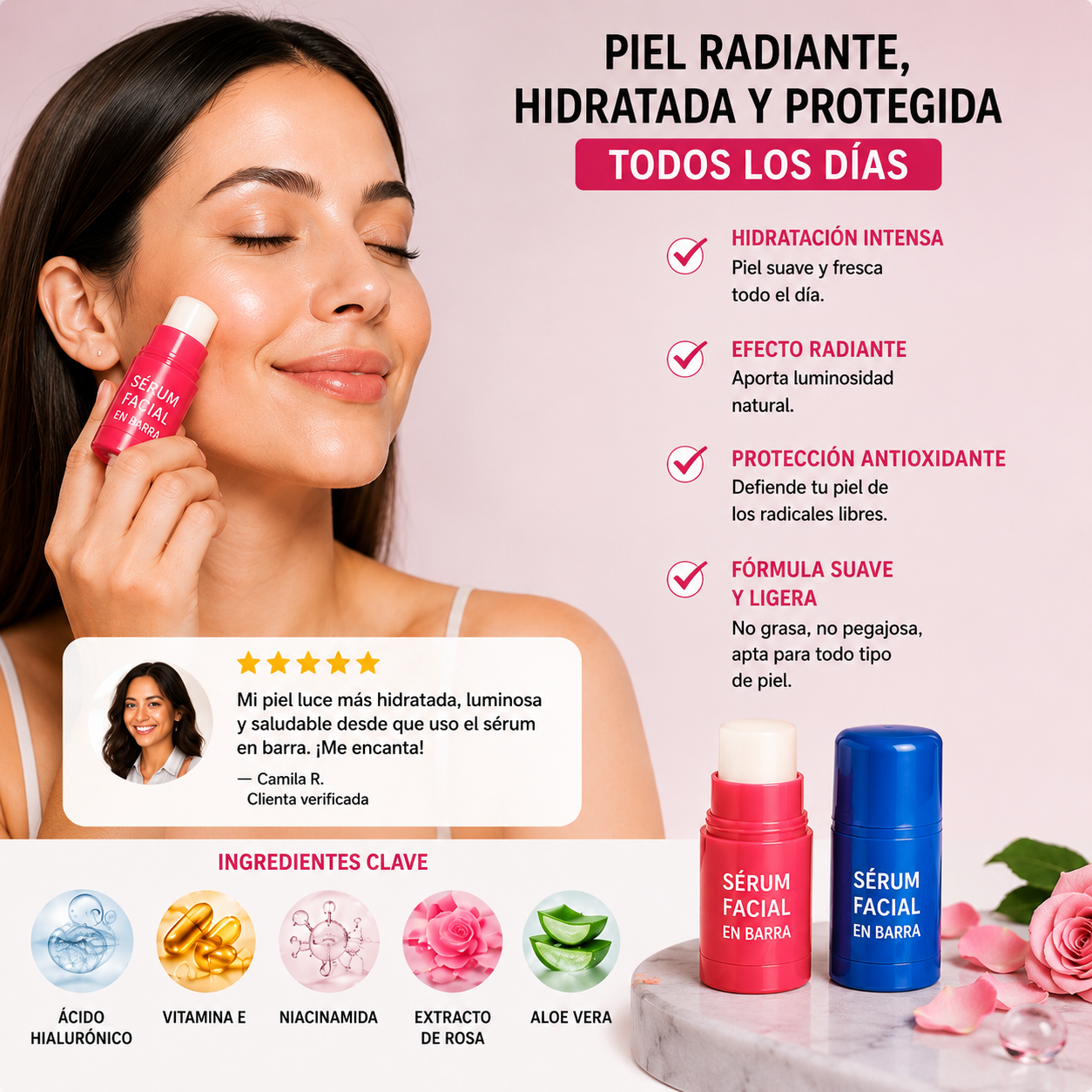 Sérum Facial En Barra Hidratante